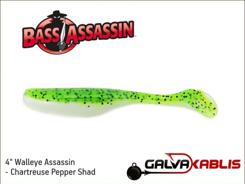 Walleye Assassin - Chartreuse Pepper Shad