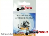 Rolling swivel with hanging snap size 10